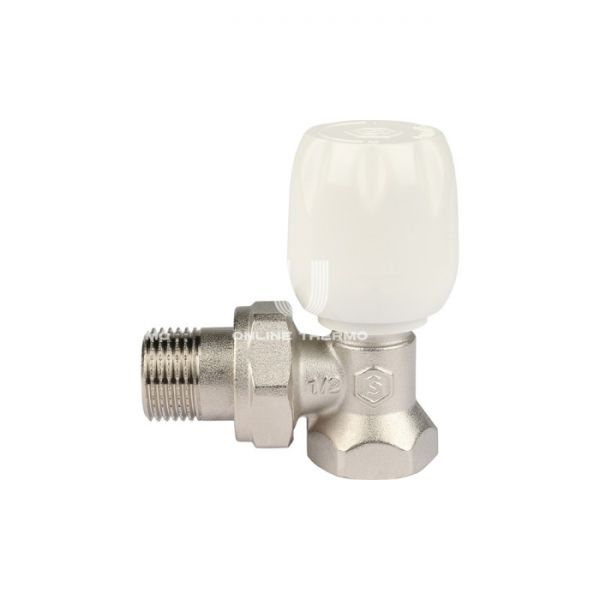 Клапан Stout ручной терморегулирующий с неподъемным шпинделем, угловой 3/4"