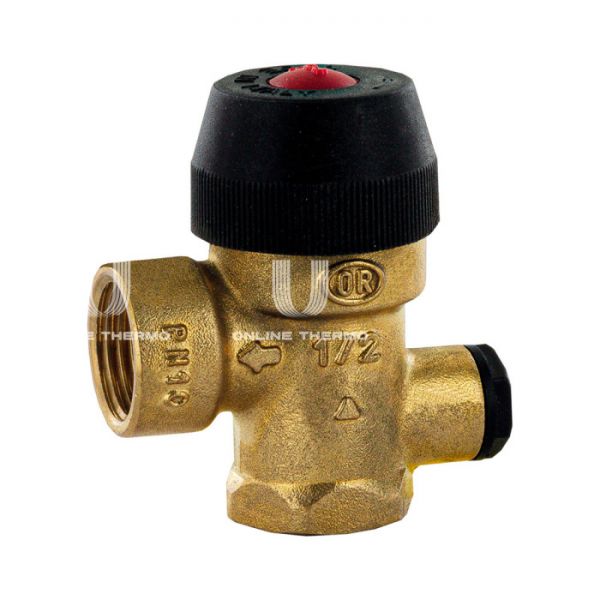 Клапан предохранительный Stout для отопления с вых. под манометр 3 бар 1/2"x1/2х1/4" (488.130)