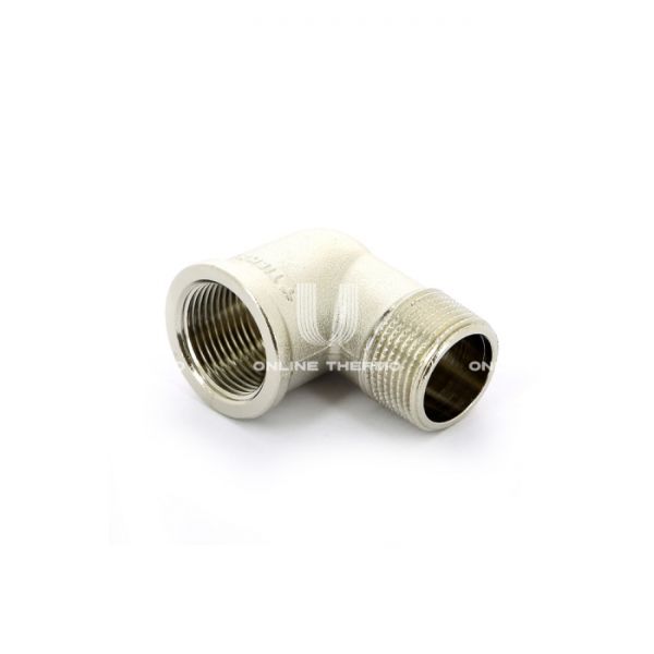 Угольник (угол) 90◦ равносторонний с внутренней и наружной резьбой Tiemme 1500146, ВР-НР 3/4", никелированный, серия 1561N