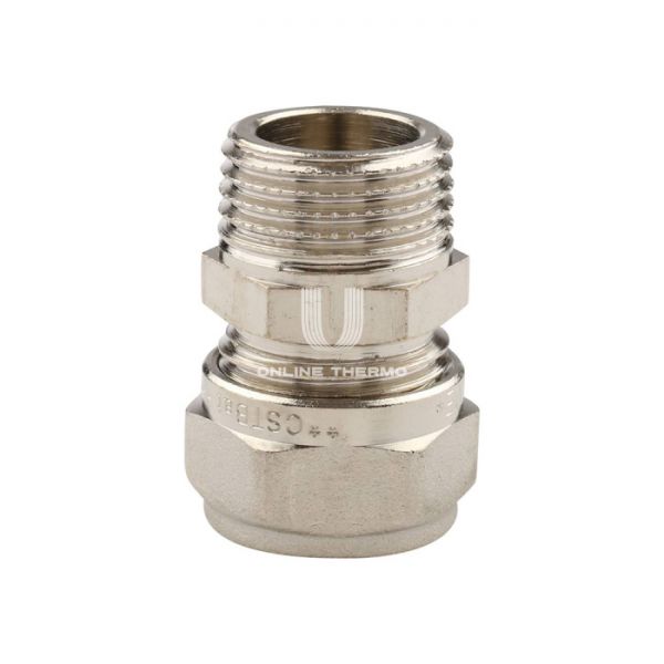 Муфта с наружной резьбой Tiemme 1600005, 20х3/4", никелированная, компрессионная