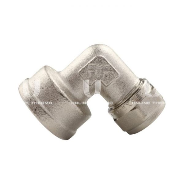 Угольник (угол) 90° с внутренней резьбой Tiemme 1600034, 26х3/4", никелированный, компрессионный