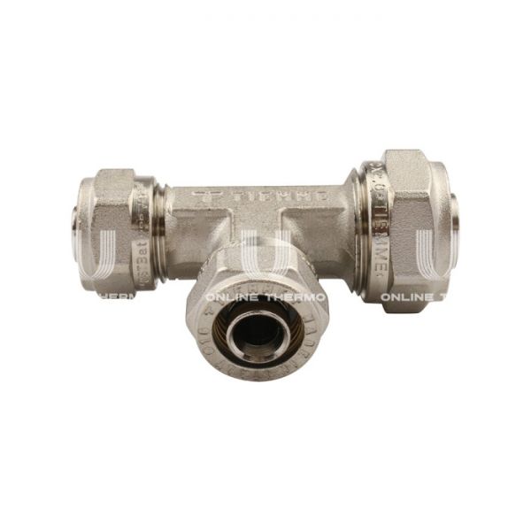 Тройник переходной Tiemme 1600044, 20x16x16 мм, никелированный, компрессионный