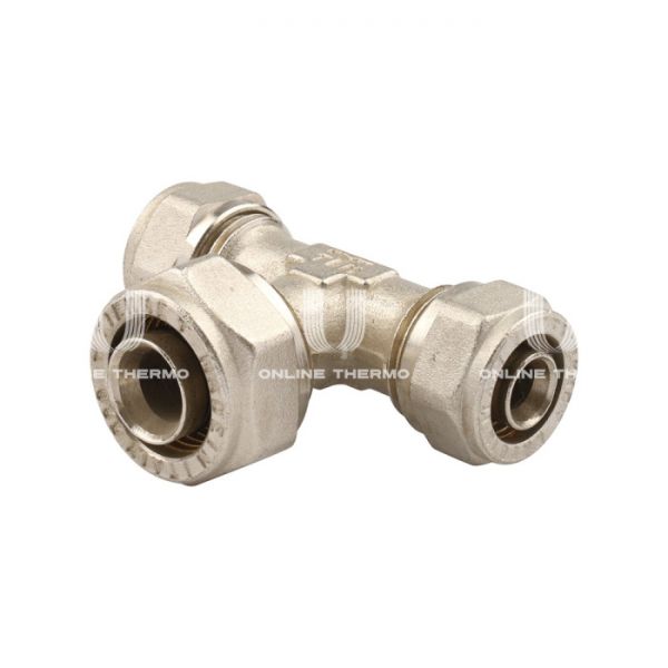 Тройник переходной Tiemme 1600057, 20x20x16 мм, никелированный, компрессионный