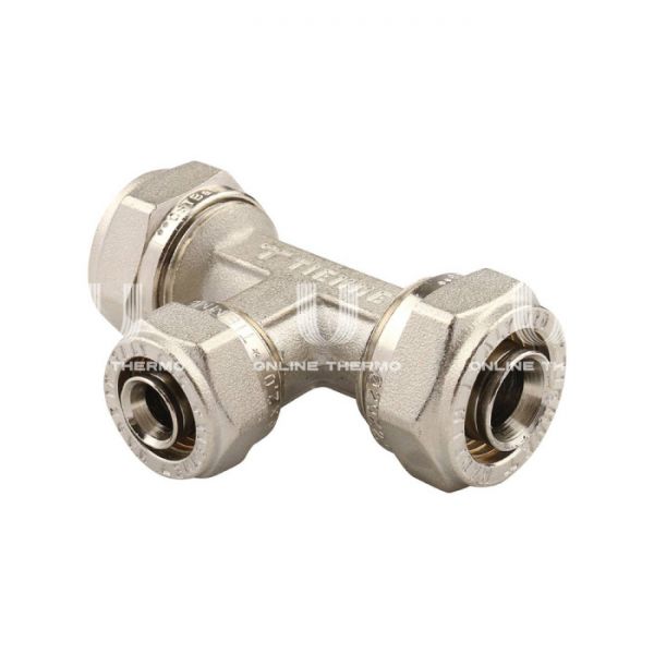 Тройник переходной Tiemme 1600090, 26x26x20 мм, никелированный, компрессионный