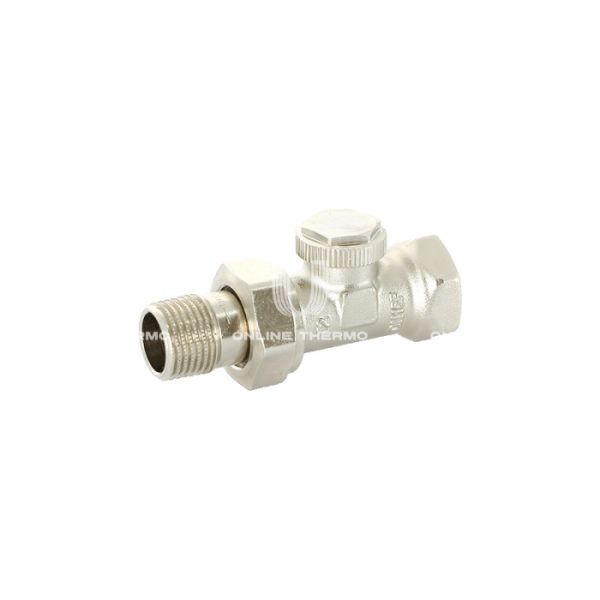Запорный радиаторный клапан (вентиль) ручной регулировки Uni-fitt Thermo 173N2000 НВ 1/2" ВР-НР, прямой