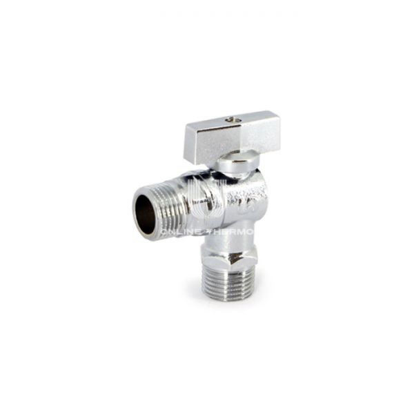 Кран шаровый угловой для бачков/смесителей Uni-Fitt 180C2000, 1/2" НР-НР, ручка-флажок