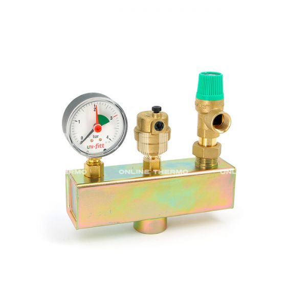 Группа безопасности котла Uni-Fitt 250A4530 1" ВР, консоль из оцинкованной стали, до 50 кВт