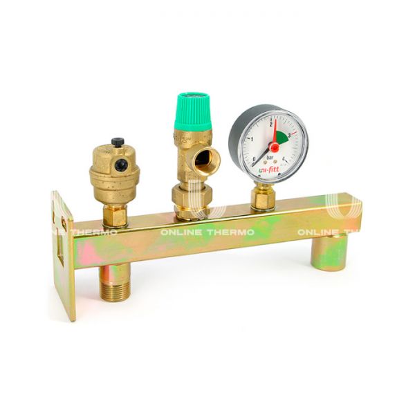 Консоль для подключения расширительного бака с группой безопасности котла Uni-fitt 255D3230, НР-ВР 3/4", с креплением, без отсечного клапана