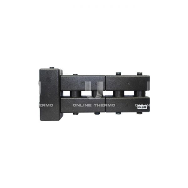 Балансировочный коллектор Uni-Fitt 437Z4125, на 5 контуров, до 60 кВт, сталь, с термоизоляцией, с гидравлическим разделителем