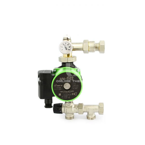 Насосно-смесительный узел Uni-Fitt Solomix X 473E0802, с накидной гайкой 1", с насосом Uni-Fitt ECP 25/60 130