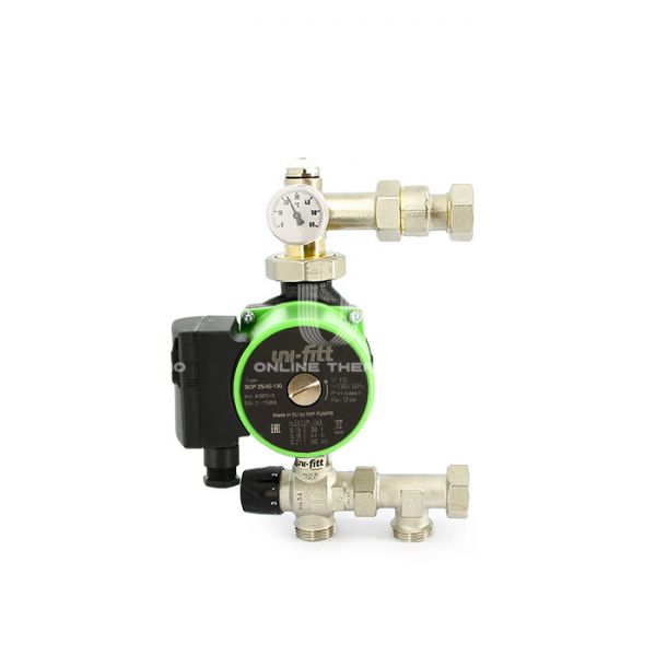 Насосно-смесительный узел Uni-Fitt Solomix X 473S0802, с накидной гайкой 1", c насосом Uni-Fitt SCP 25/60 130