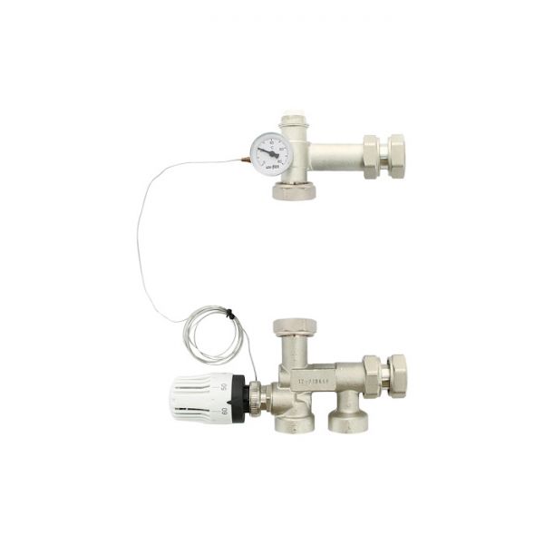 Насосно-смесительный узел Uni-Fitt Solomix Mini 474F1100, с накидной гайкой 1", без насоса