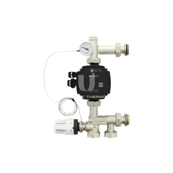 Насосно-смесительный узел Uni-Fitt Solomix Mini 474U1100, с наружной резьбой 1", с насосом GRUNDFOS UPM3 AUTO 15-50 1