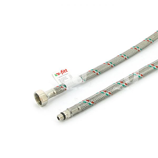 Гибкая подводка для смесителя Uni-Fitt 502S2808 М10х1 1/2" ВР-НР, длина 800 мм