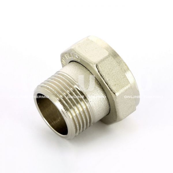 Соединение с накидной гайкой Uni-Fitt 624N4500, ВР 1х1 1/4", с плоским уплотнением, редукционное, никелированное