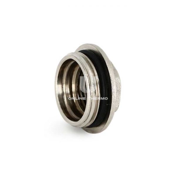 Переходник с внутренней и наружной резьбой Uni-Fitt 634N4200, ВР-НР 1/2"х1", с прокладкой o-ring, никелированный