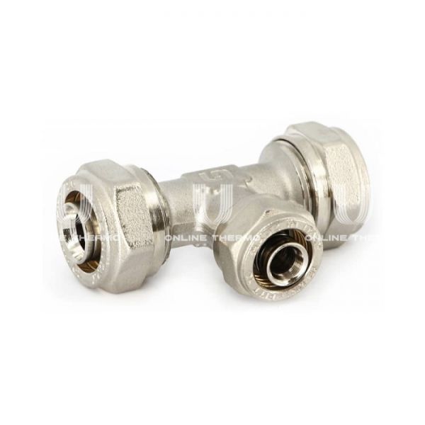 Тройник переходной Uni-fitt 666N7660, 20х16х16 мм, никелированный, компрессионный