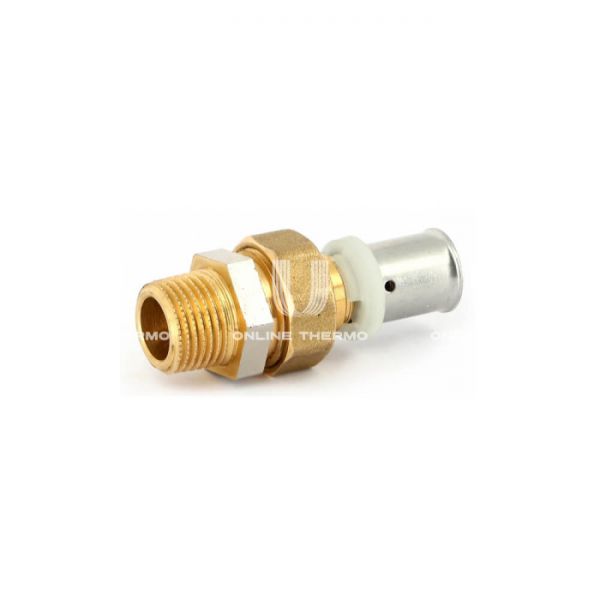 Прямое разъемное соединение "американка" с наружной резьбой Uni-fitt 715G6200, 16х1/2", пресс-фитинг