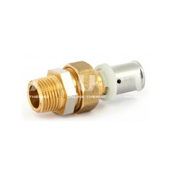 Прямое разъемное соединение "американка" с наружной резьбой Uni-fitt 715G7200, 20х1/2", пресс-фитинг