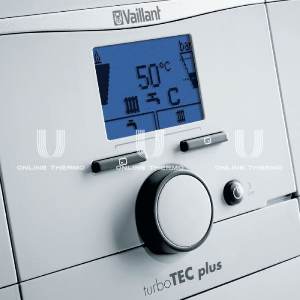 Настенный газовый котел Vaillant turboTEC plus VUW 282/5-5 0010015264, двухконтурный, закрытая камера, 28 кВт