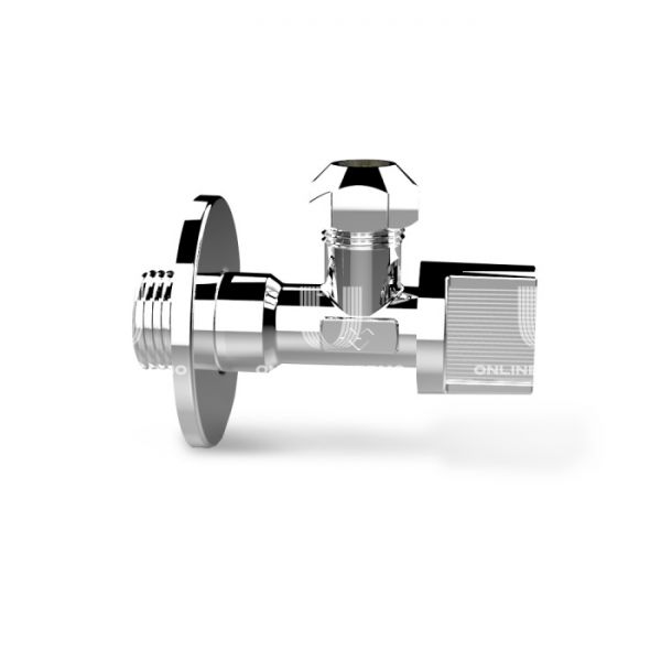 Кран шаровый угловой для смесителей Varmega Classico VM07101  1/2"x 10 НР-ЦС, с розеткой, с цанговым соединением под медную трубку