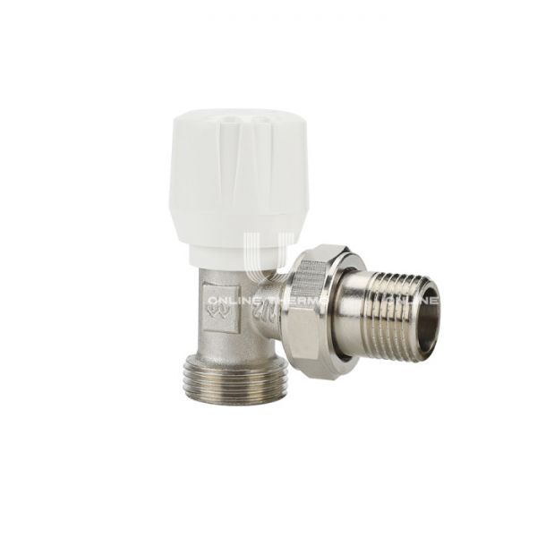 Радиаторный клапан (вентиль) ручной регулировки Varmega VM10002, 1/2" x 3/4"EK НР, угловой