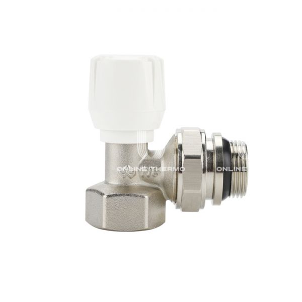 Радиаторный клапан (вентиль) ручной регулировки Varmega VM10013, 3/4" ВР-НР, угловой, с самоуплотняющимся полусгоном