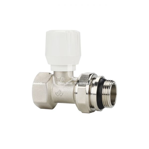 Радиаторный клапан (вентиль) ручной регулировки Varmega VM10113, 3/4" ВР-НР, прямой, с самоуплотняющимся полусгоном