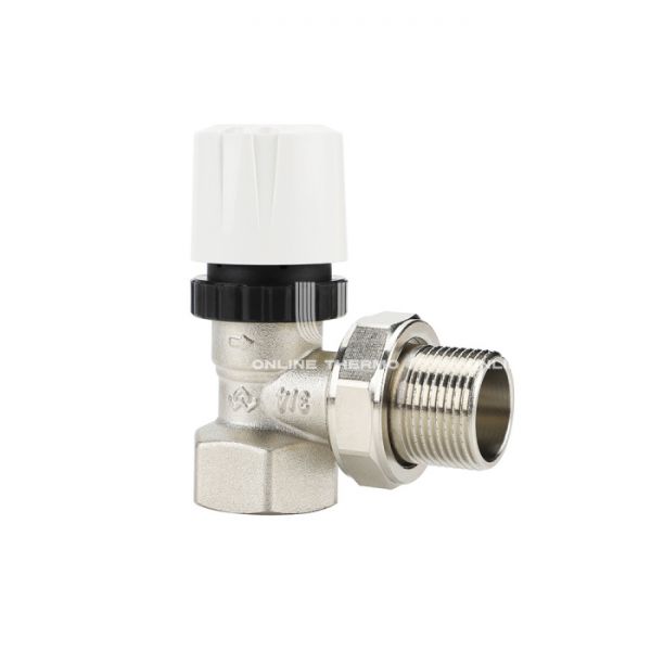 Термостатический клапан (терморегулятор) Varmega VM10403, 3/4" ВР-НР, угловой, без преднастройки