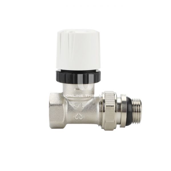 Термостатический клапан (терморегулятор) Varmega VM10511, 1/2" ВР-НР, прямой, с самоуплотняющимся полусгоном, без преднастройки