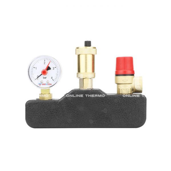 Группа безопасности котла Varmega VM16011, 1", латунь, с термоизоляцией