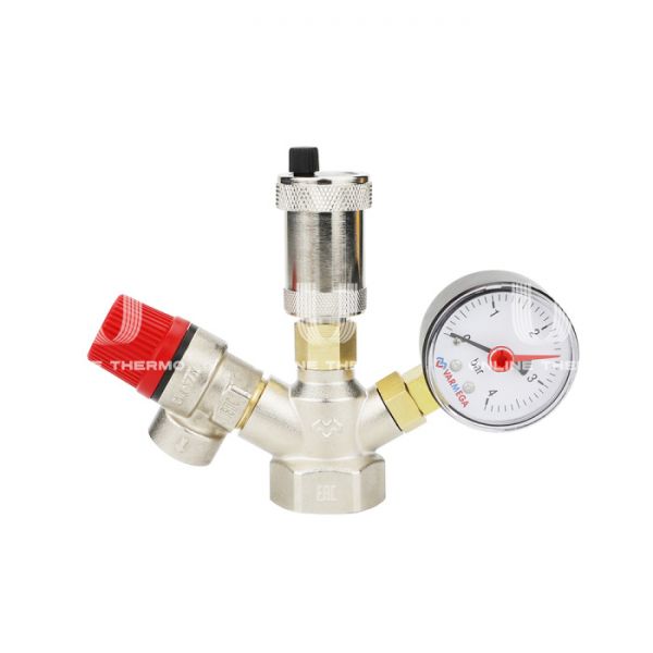 Группа безопасности котла Varmega VM16101, 1", латунь, компактная