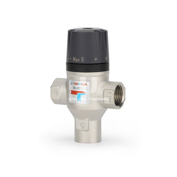 Термостатический смесительный клапан Varmega VM17001 ВР 1/2", Kvs 1.6, PN 10, смешение в бок, 30-65°С