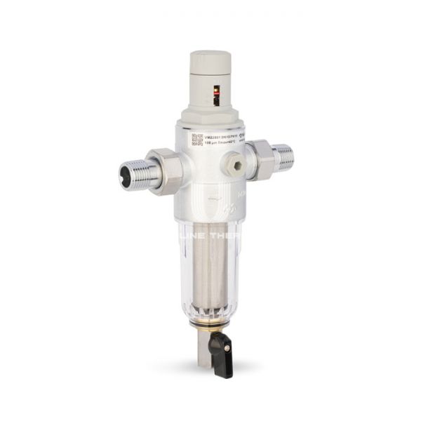Комбинированный промывной фильтр Varmega VM22801, 1/2" НР, для холодной воды, с редуктором давления