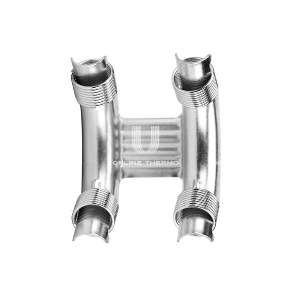 Фиксатор поворота 90° с кольцами (направляющий отвод) Varmega VM36131 для труб 16 мм, оцинкованная сталь, сдвоенный