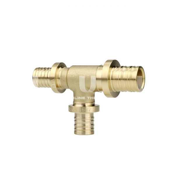 Тройник переходной Varmega Slide-fit VM50566, 25x25x20 мм, аксиальный, латунь