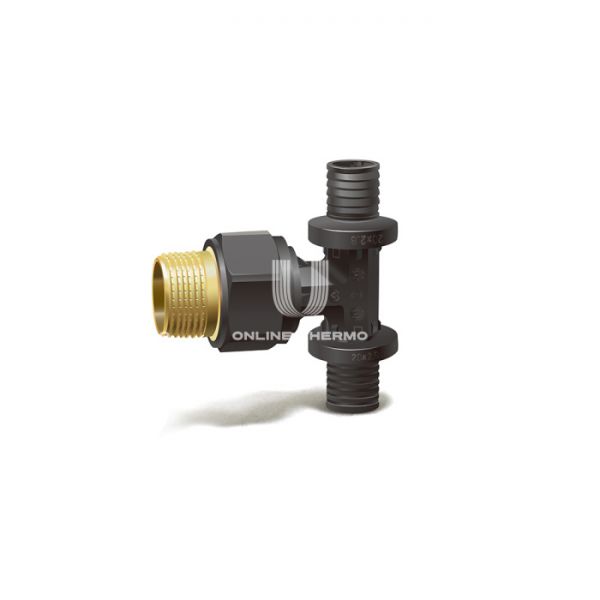 Тройник с наружной резьбой Varmega Slide-fit VM51001, 16х1/2", комбинированный, аксиальный