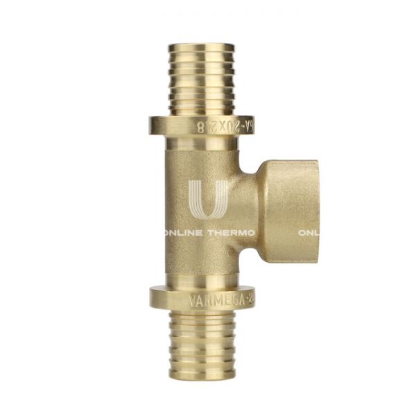 Тройник с внутренней резьбой Varmega Slide-fit VM51111, 16х1/2", латунный, аксиальный