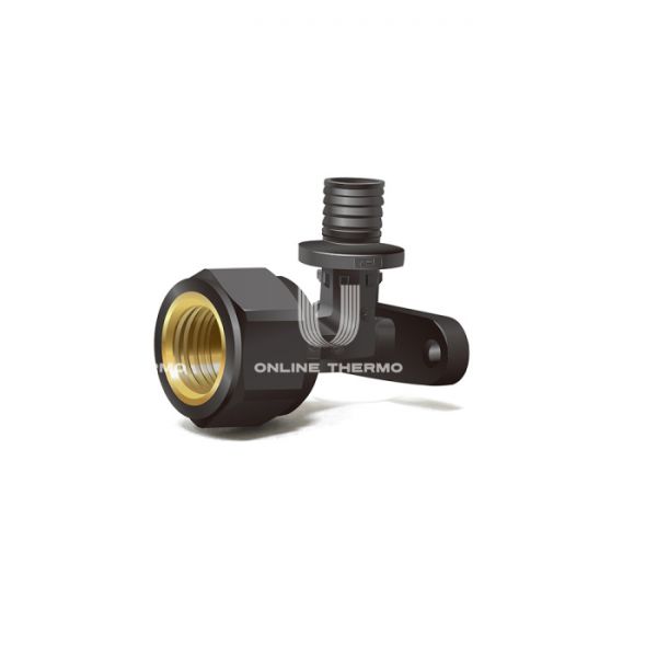 Угольник настенный (водорозетка) с внутренней резьбой Varmega Slide-fit VM51603, 20х3/4", высота 60 мм, с креплением, аксиальный