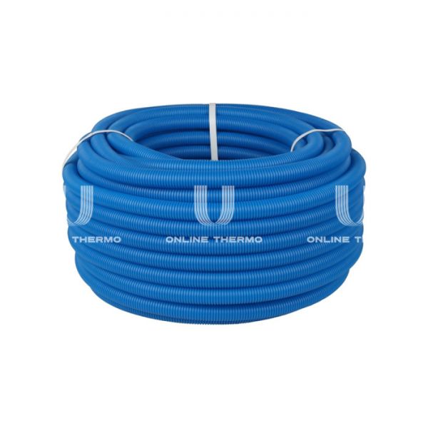 Труба гофрированная Varmega VM58003 ПНД 32 мм, синяя (для труб 25 мм), бухта 50 м