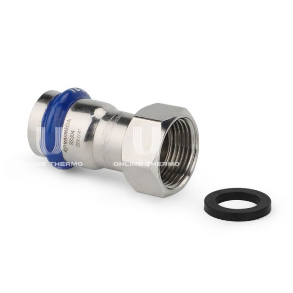 Муфта раструбная Varmega Inox Press с накидной гайкой VM709001504, 15?1/2"