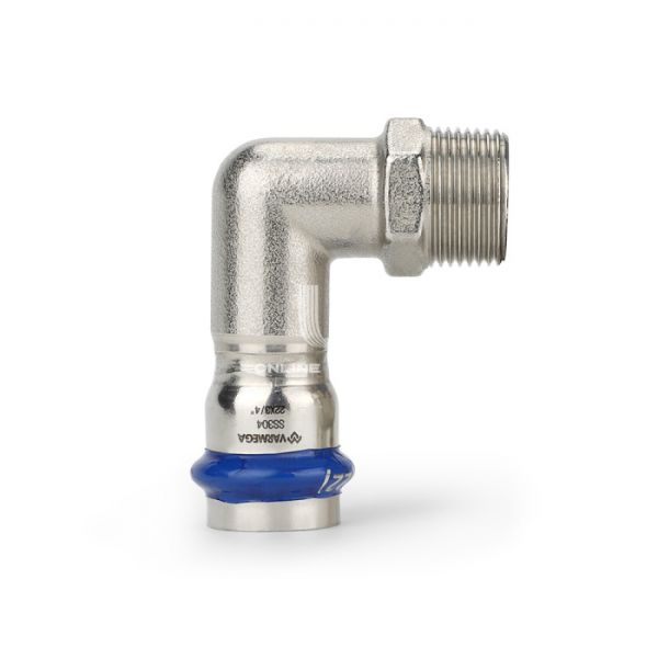 Угольник раструбный Varmega Inox Press с наружной резьбой VM715001804, 18?1/2"