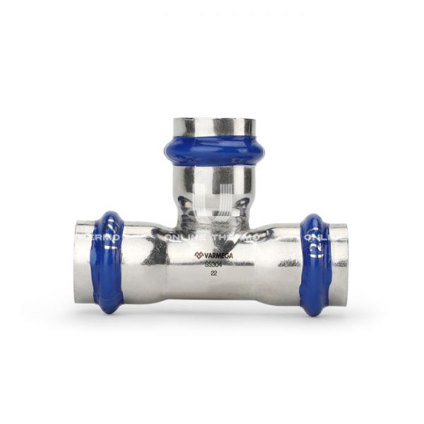 Тройник раструбный Varmega Inox Press VM718282828, 28?28?28 мм
