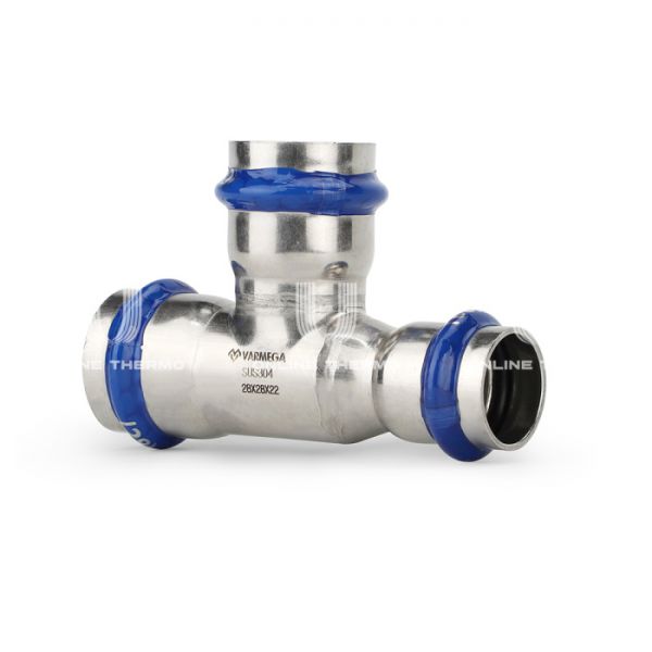 Тройник раструбный Varmega Inox Press переходной VM719282822, 28?28?22 мм