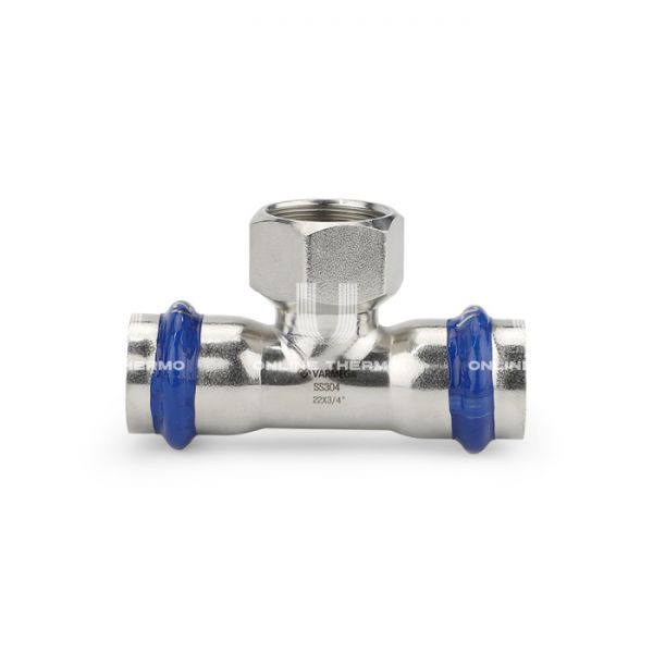 Тройник раструбный Varmega Inox Press с внутренней резьбой VM720150415, 15?1/2"?15