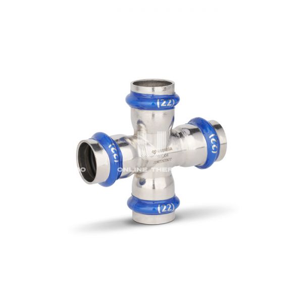 Крестовина раструбная Varmega Inox Press VM724002828, 28?28?28?28 мм