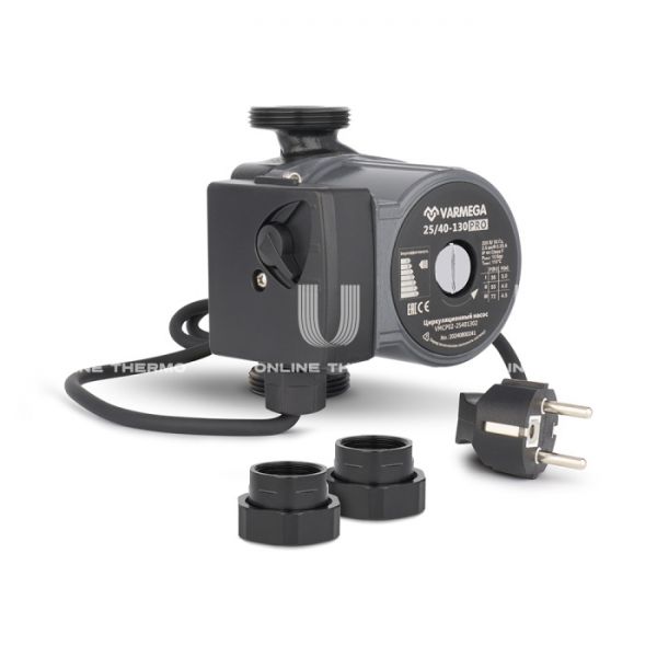 Насос циркуляционный Varmega VMCP02 PRO 25/40 130, VMCP02-25401302, с гайками