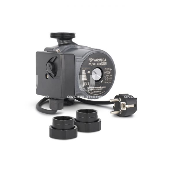 Насос циркуляционный Varmega VMCP02 PRO 25/60 130, VMCP02-25601302, с гайками