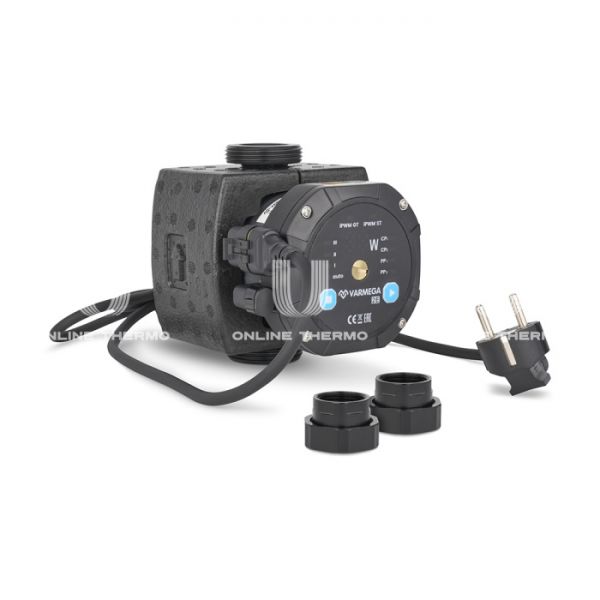 Насос энергоэффективный Varmega VMCP03 2E 25/40 130, VMCP03-25401303, с гайками и термоизоляцией
