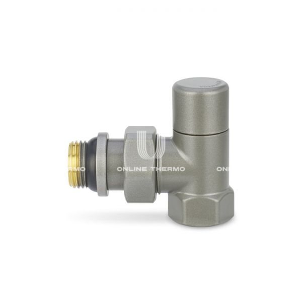 Запорный радиаторный клапан Varmega VMDV03-310404, 1/2" ВР-НР, угловой, серый